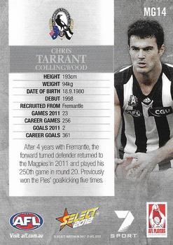 2012 Select AFL Champions - Milestone Game Foils #MG14 Chris Tarrant Back